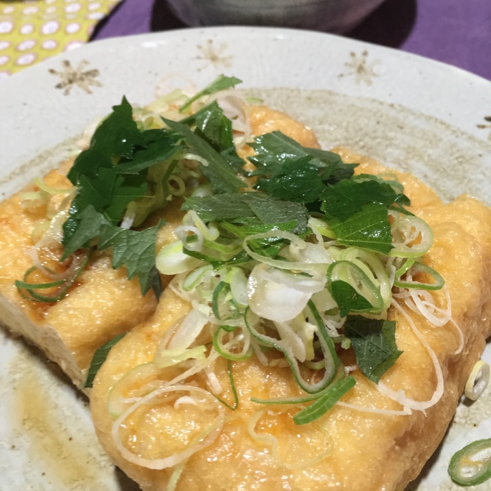 おつまみに♩栃尾の油揚げステーキ